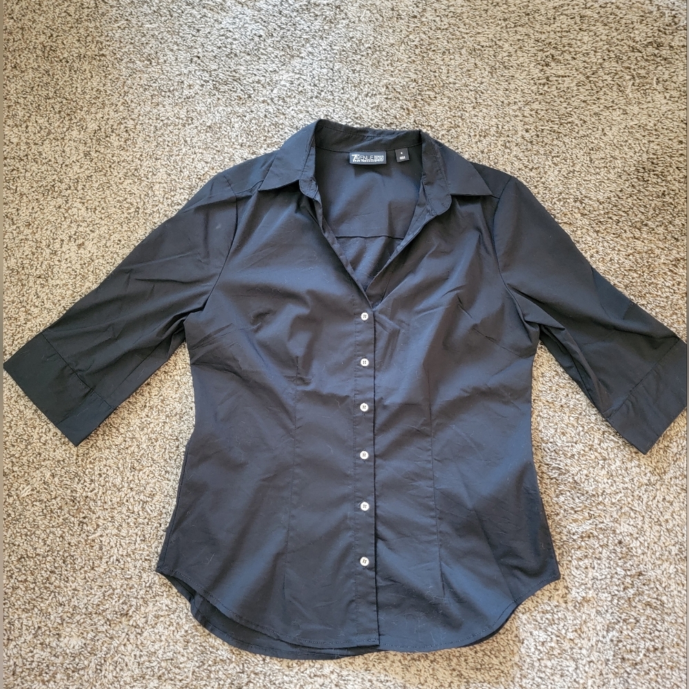 NY&C 7th Avenue Women's Dress Shirt Black size S